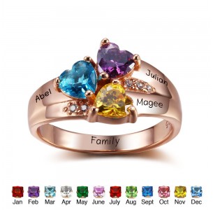 Birthstone Ring, Sterling Silver Personalized Engravable Ring JEWJORI102345